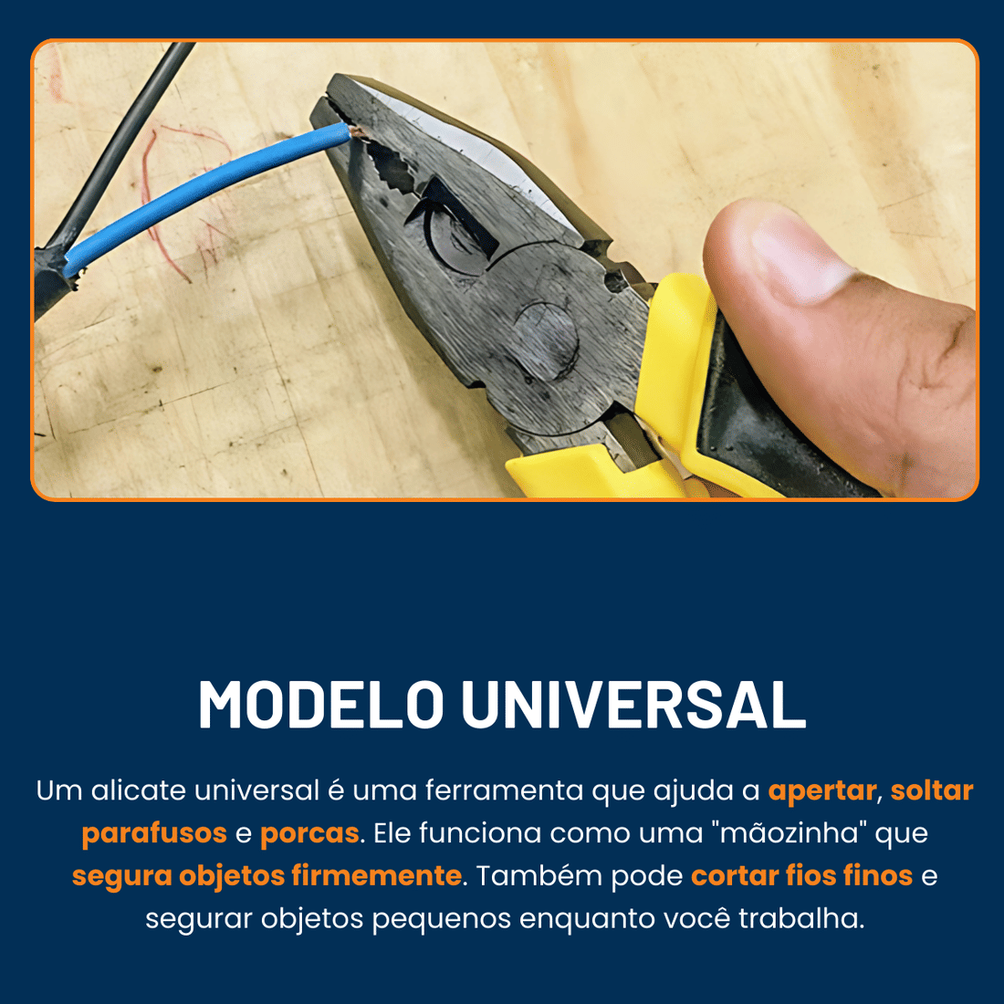 Alicate Universal 8" CRV Isolado 1000V Profissional Corte Preciso Alta Durabilidade