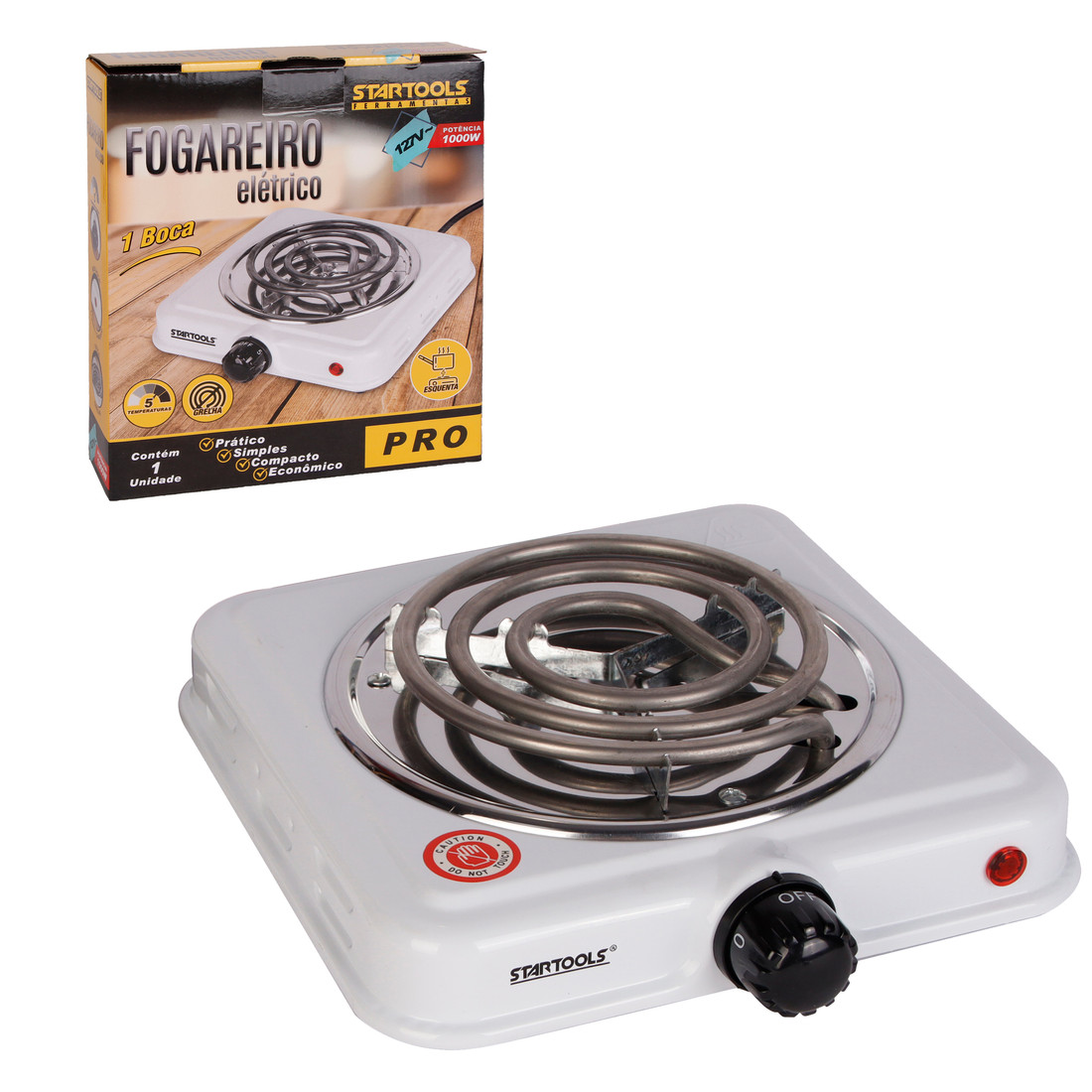 Fogareiro Elétrico Portátil Fogão 1 ou 2 Bocas Cozinha Camping Mesa Compacto Viagem Trailer Emergência