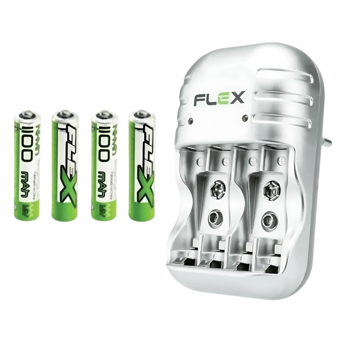 Carregador de Pilhas AAA Bateria Portátil 1100mah + 4 Pilhas Recarregáveis