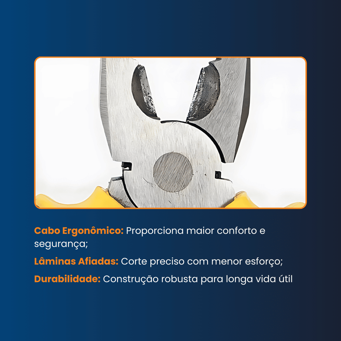 Alicate de Corte Diagonal 6" Aço Carbono Cabo Emborrachado Amarelo/Preto