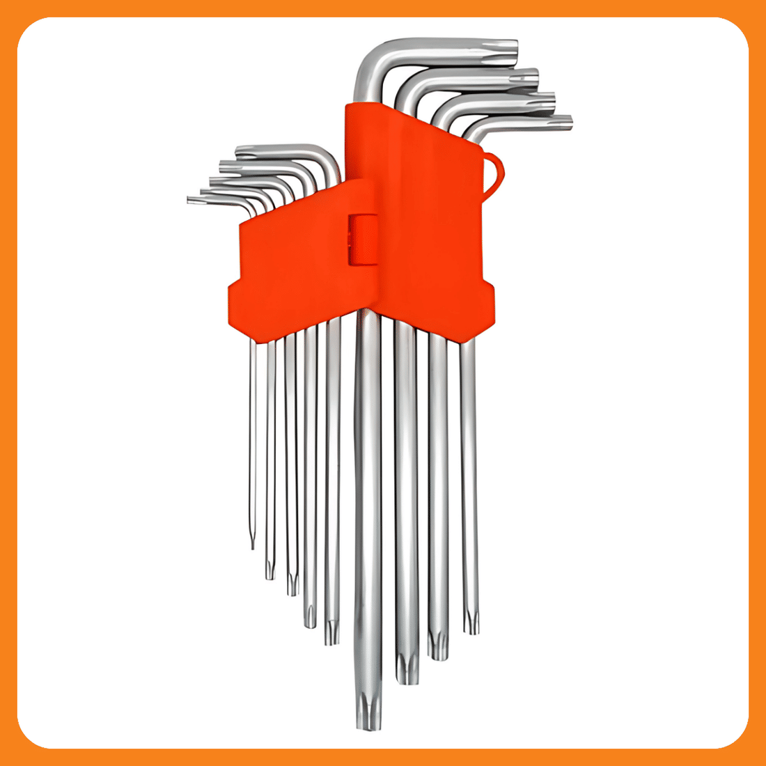 Chave Torx Tipo L Médio PRO Aço DF Anti Ferrugem Jogo Kit 9 pçs