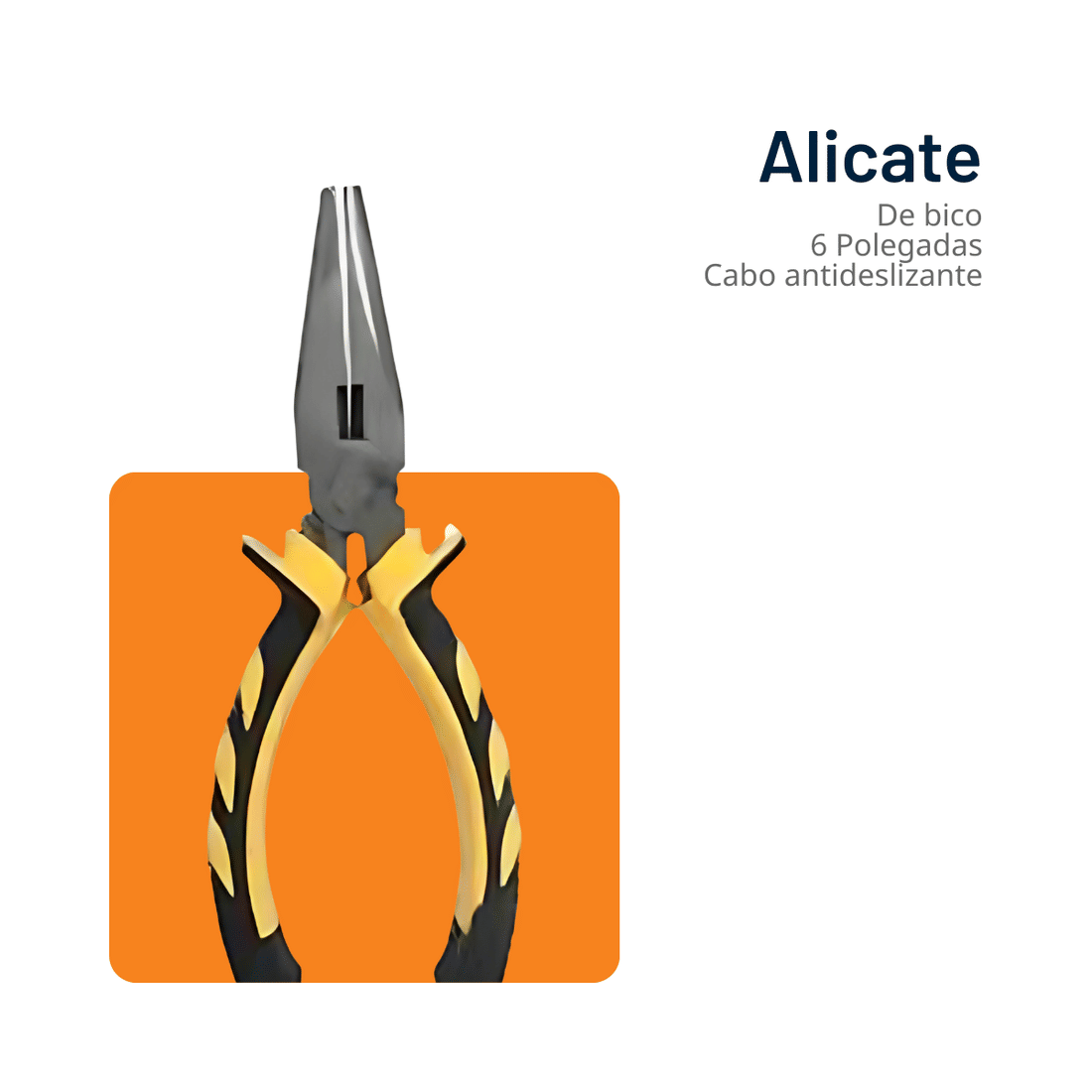Alicate Bico Meia Cana 6" Aço Carbono Reforçado Isolado 1000V Profissional Corte Preciso