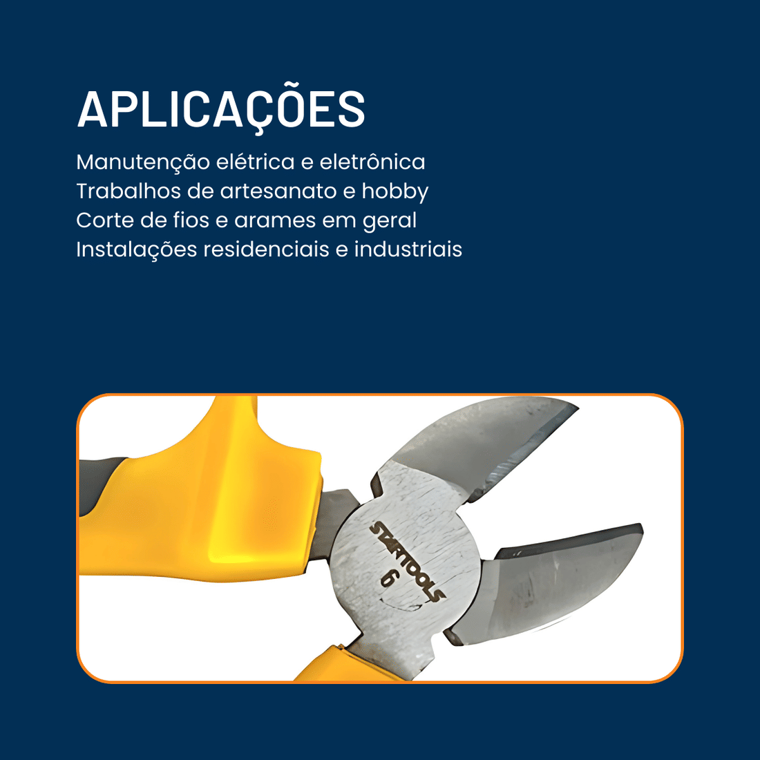 Alicate Corte Diagonal 6" CRV Isolado 1000V Profissional Alta Durabilidade