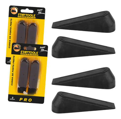 Cunhas de Porta Trava Preta Antiderrapante Borracha Alta Qualidade