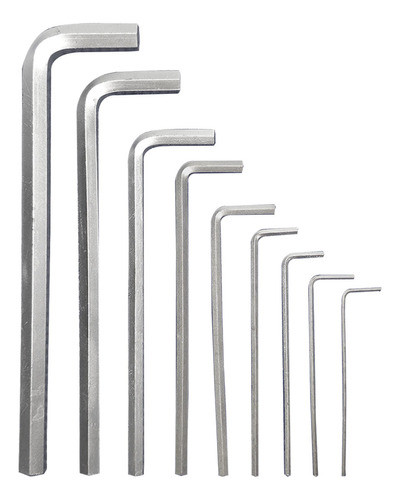Kit 9 Chaves Allen Cromo Vanadium 1,5mm a 10mm Cabo Emborrachado Alta Durabilidade