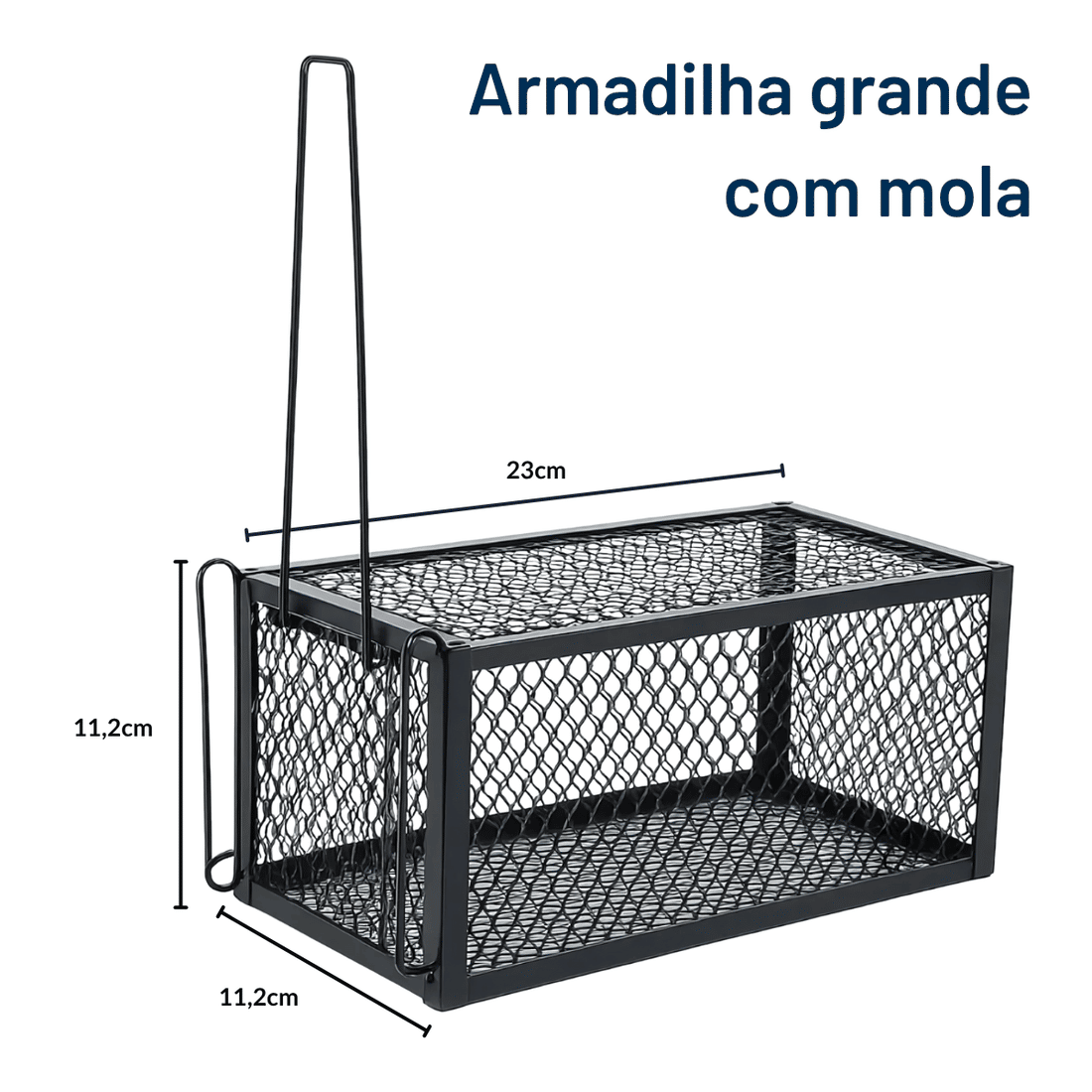 RATOEIRA TIPO GAIOLA 11.2X11.2X23CM - PRETA