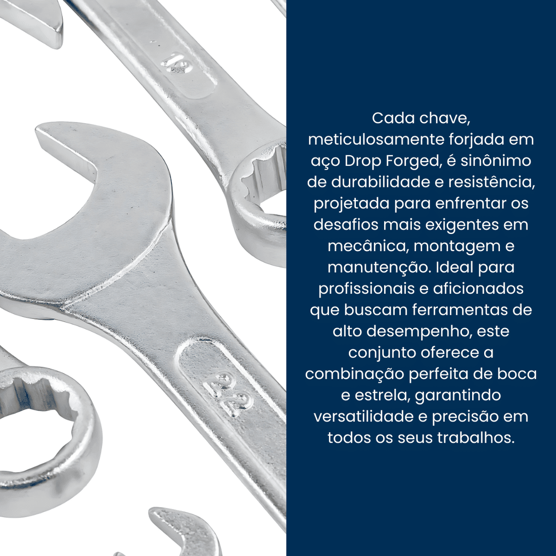 Chave Combinada PRO Jogo com 12 - 6-22mm Drop Forged Mais Resistente Chave Combinada PRO Jogo com 12 - 6-22mm Drop Forged Mais Resistente