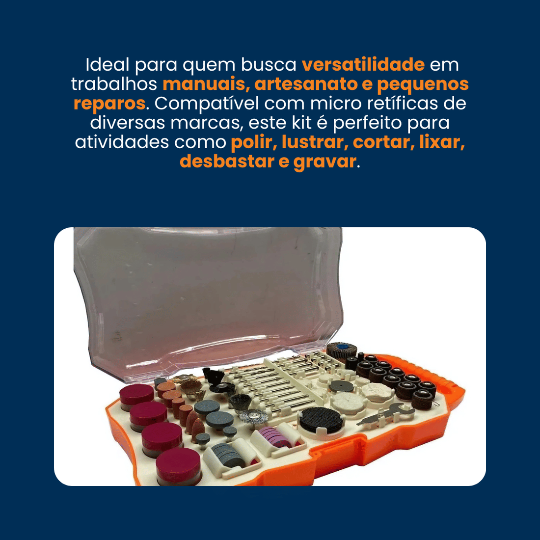 Acessórios para Micro Retífica Maleta com 99 ou 208pçs