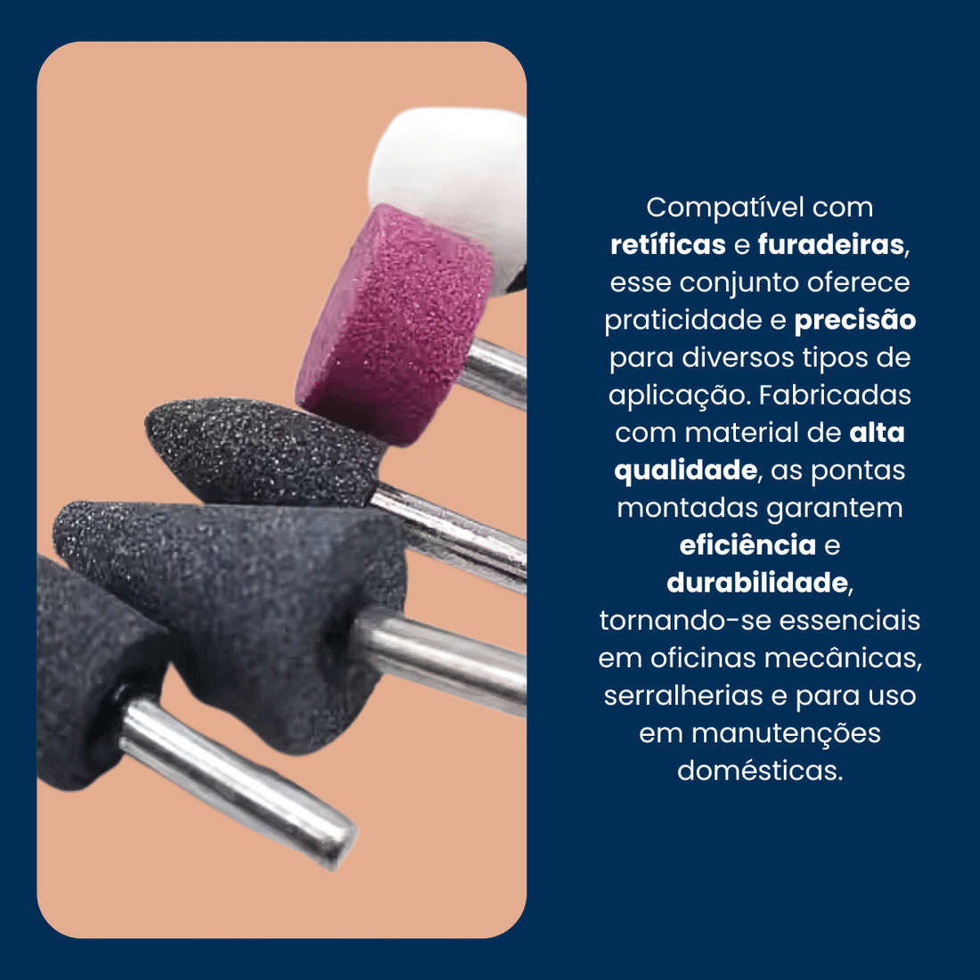 Ponta Montada Haste 1/4 6mm Retífica Furadeira Jogo Ponta Montada Haste 1/4 6mm Retífica Furadeira Jogo