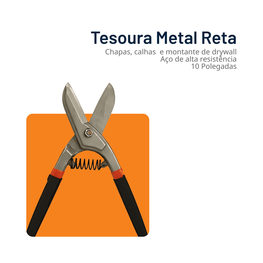 Tesoura Aviação Corte Reto 10" Pro - Chapa Calha Montante