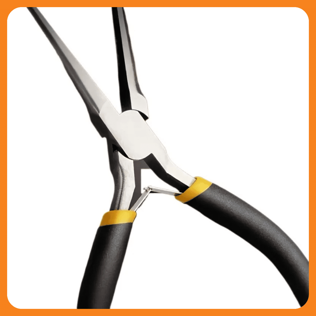 Alicate Bico Meia Cana Reto 6" de Precisão para Eletrônica Artesanato com Mola Aço Carbono Cabo Emborrachado