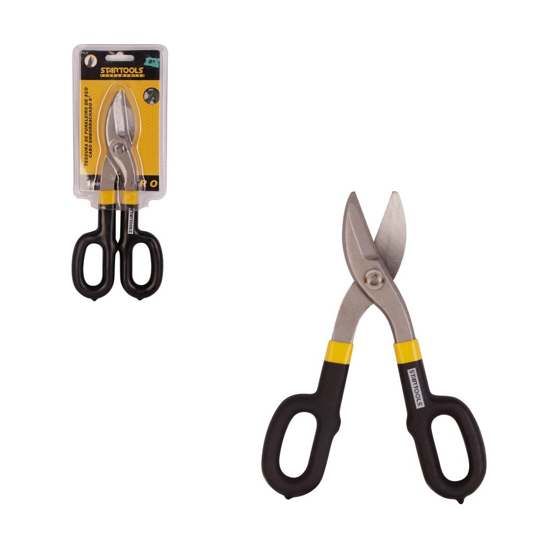 Tesoura de Funileiro Aço Cabo Emborrachado Alicate Corte Preciso Chapa Metal Drywall