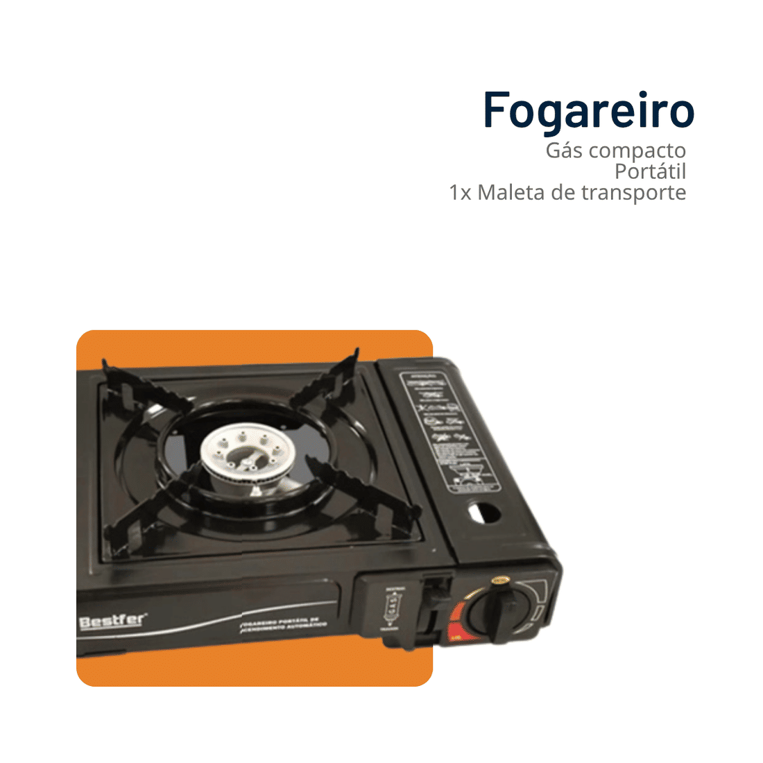 Fogareiro Portátil a Gás Acendimento Auto Maleta