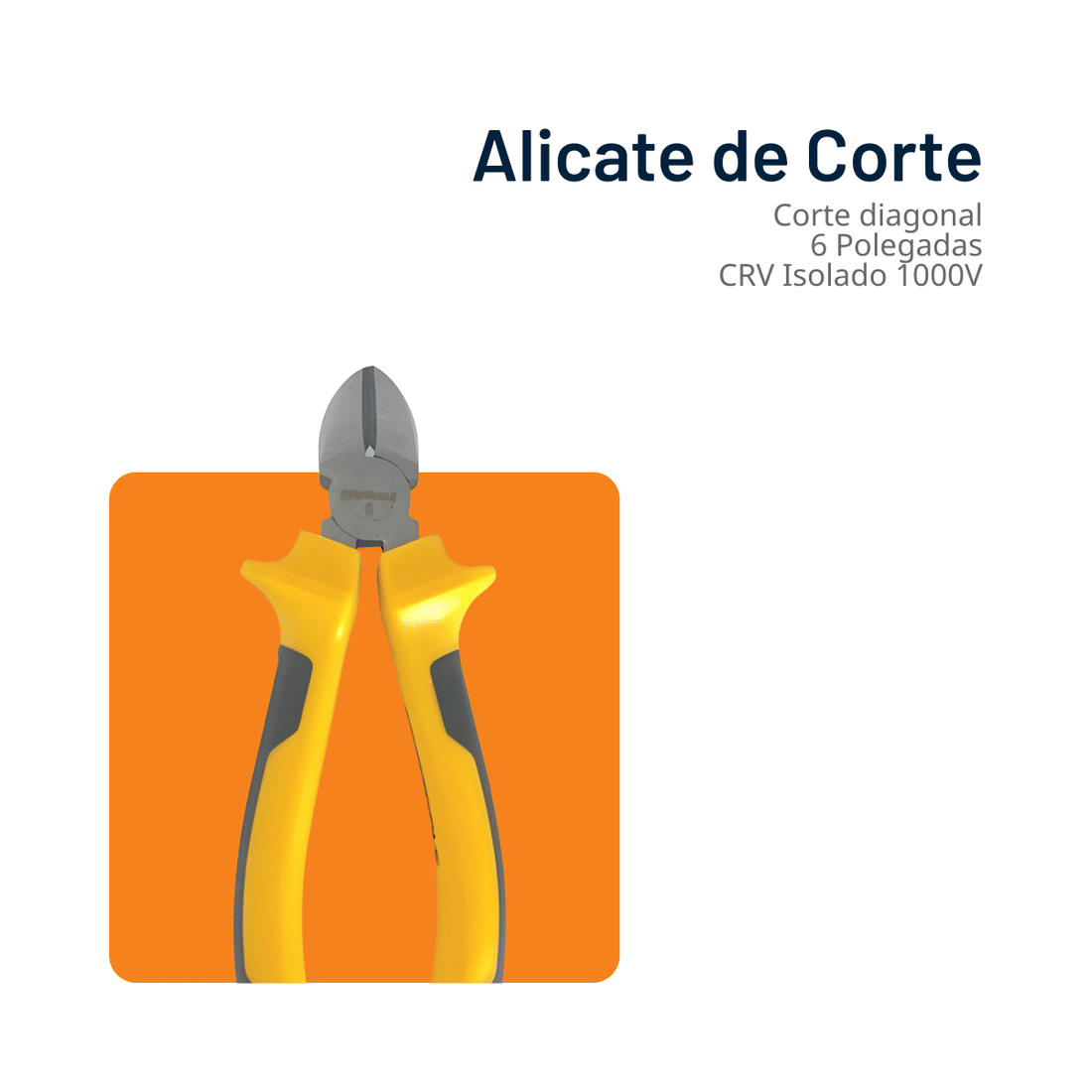 Alicate Corte Diagonal 6" CRV Isolado 1000V Profissional Alta Durabilidade