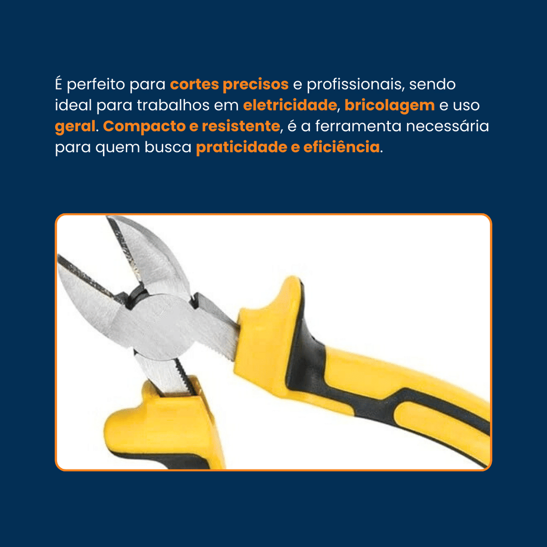 Alicate de Corte Diagonal 6" Aço Carbono Cabo Emborrachado Amarelo/Preto