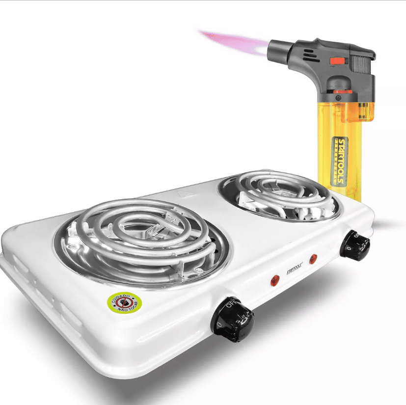 Fogareiro Elétrico Portátil + Mini Maçarico