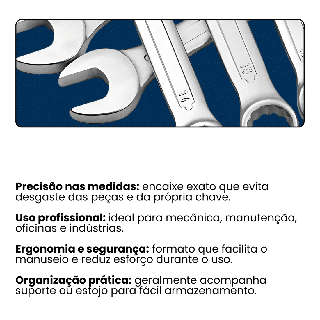 Jogo Chave Combinada Profissional Aço Drop Forged