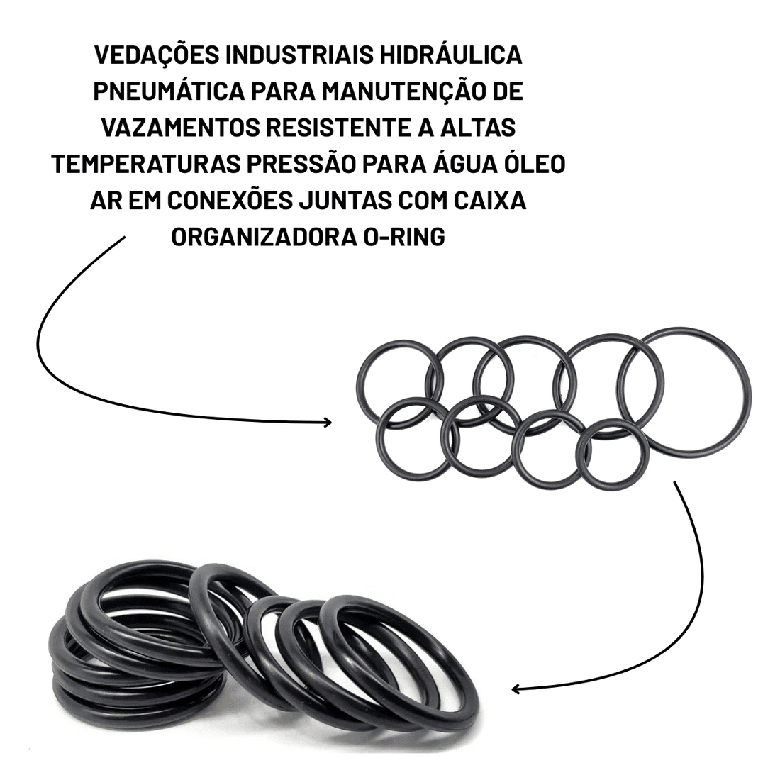 Anéis Vedação em Borracha Nitrílica NBR 32 Tam Kit 419 Oring