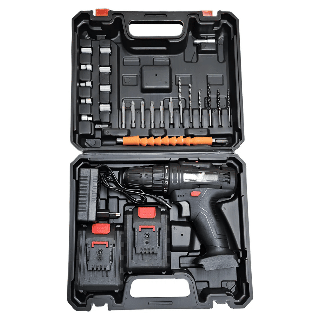 Parafusadeira Furadeira Sem Fio Potênte + 2 Baterias 36v + Acessórios Bivolt