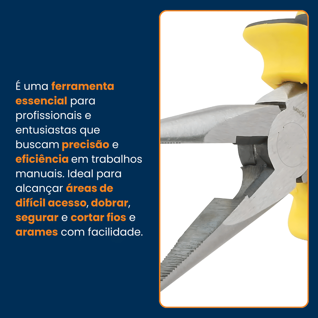 Alicate Bico Meia Cana 6" Aço Carbono Reforçado Isolado 1000V Profissional Corte Preciso