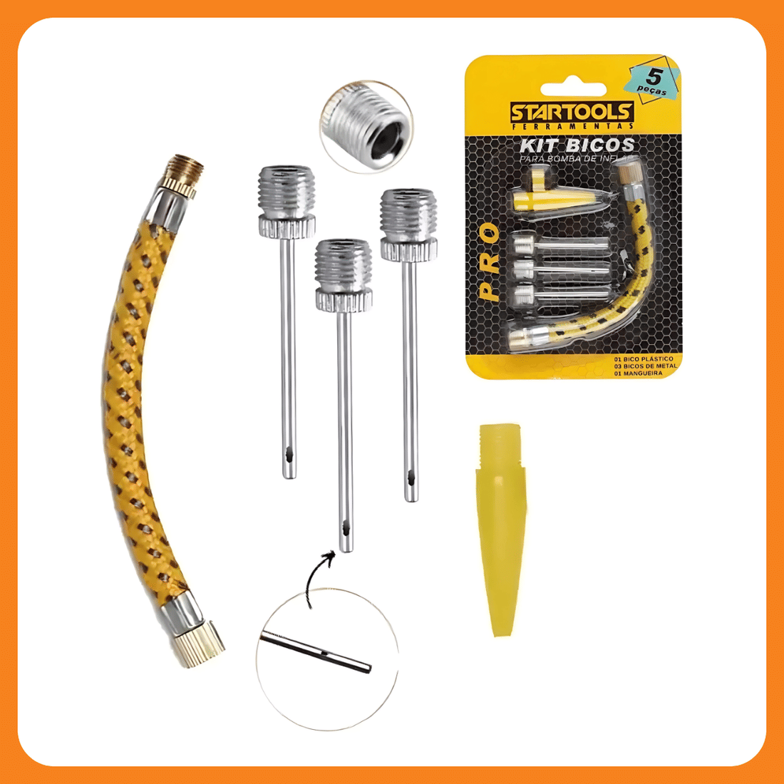 Bicos para bomba de inflar kit 5 peças
