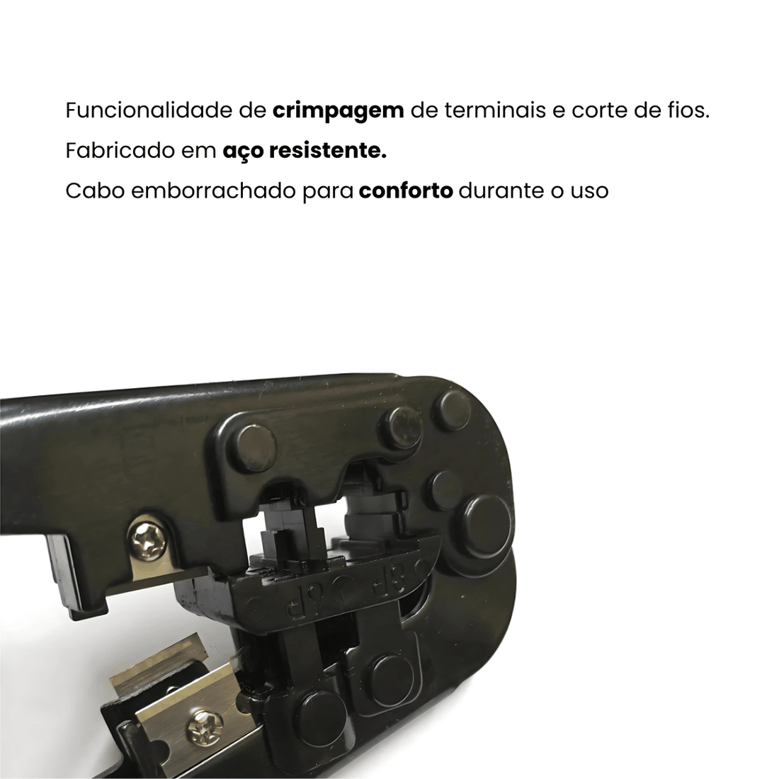 Alicate Crimpador 2 em 1 7 1/2" Aço - Cabo Emborrachado