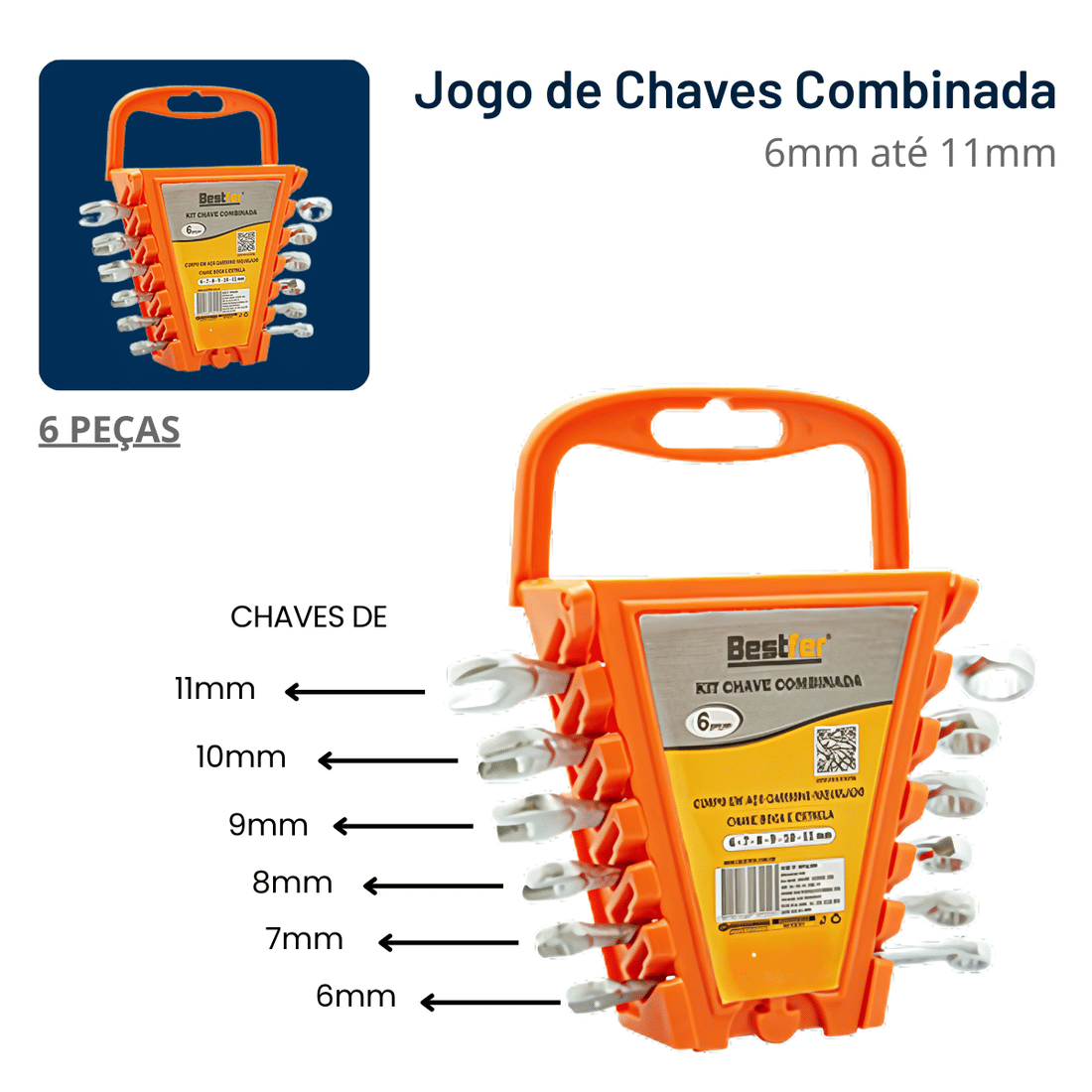 Jogo Chave Combinada Profissional Aço Drop Forged