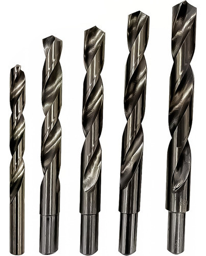 Kit 5 Broca Aço Rápido 11+ 13+ 15+ 17+ 19mm Haste Rebaixada HSS Din338 Kit 5 Broca Aço Rápido 11+ 13+ 15+ 17+ 19mm Haste Rebaixada HSS Din338