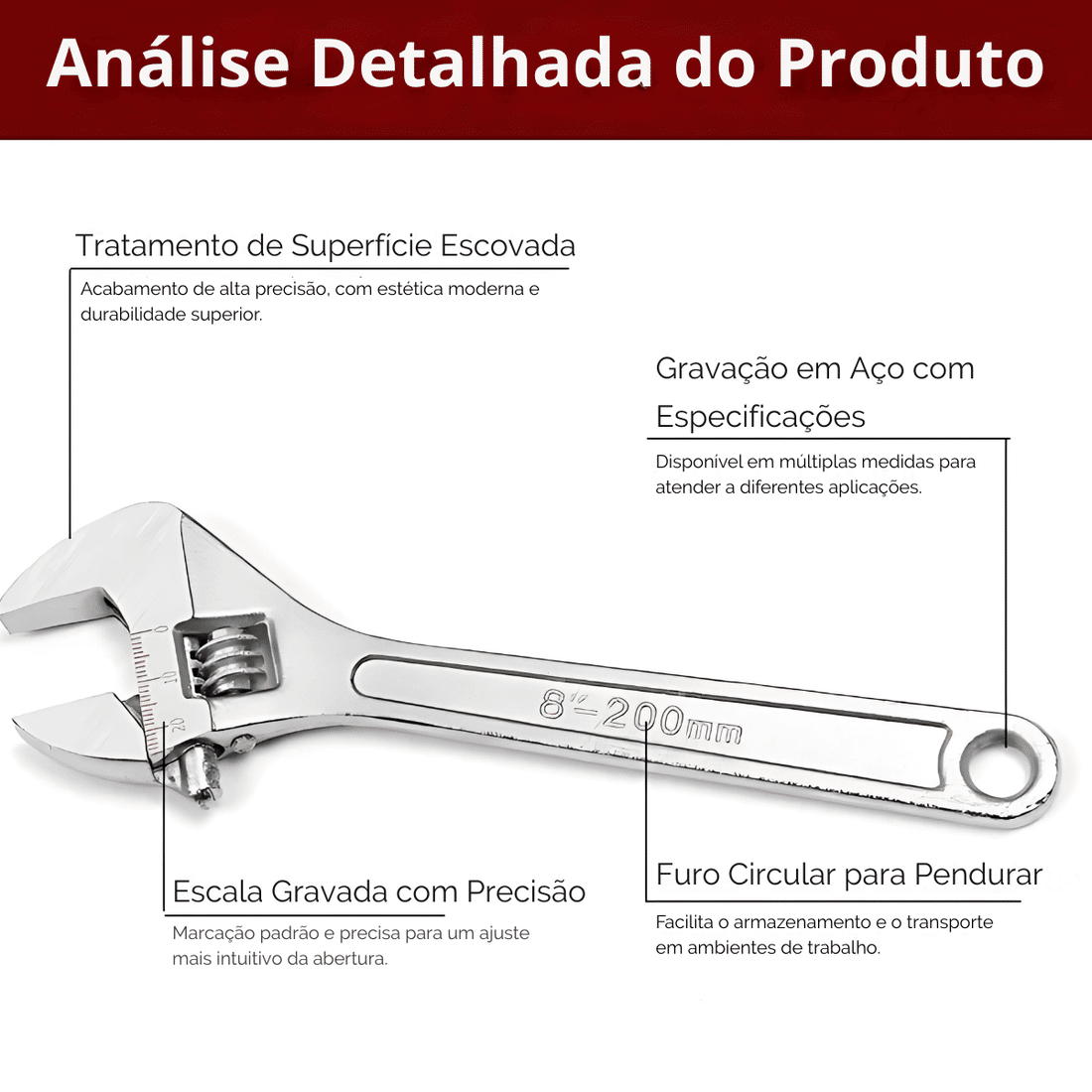 Chave Inglesa Boca Ajustável Chave Inglesa Boca Ajustável