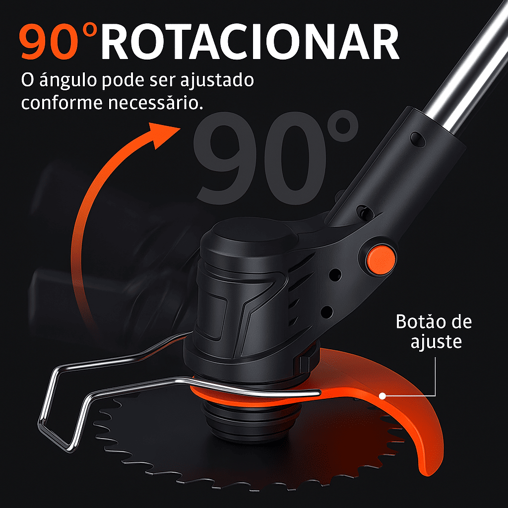Aparador de Grama Cortador Portátil Sem Fio Bateria 24V Roçadeira