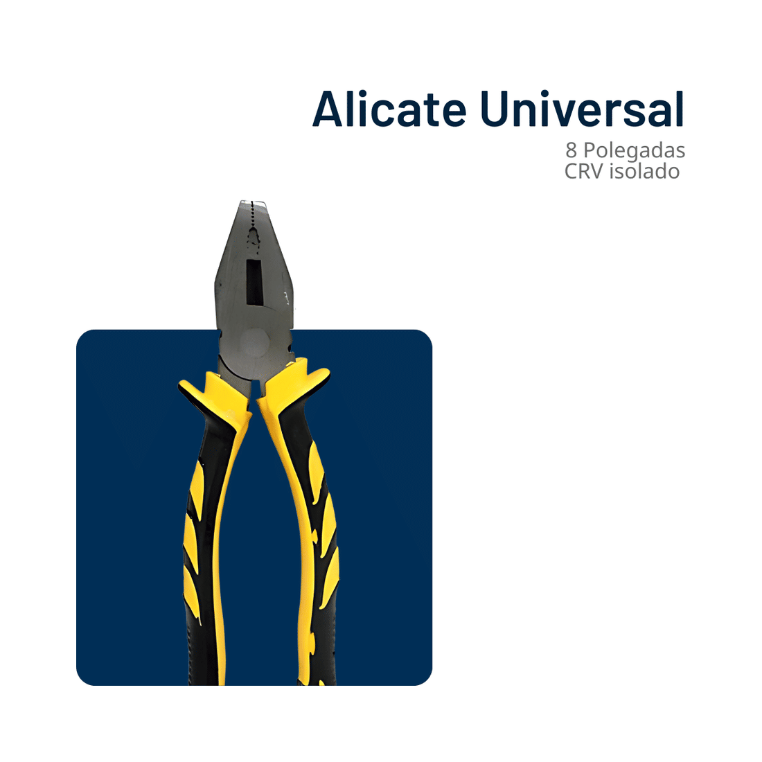 Alicate Universal 8" CRV Isolado 1000V Profissional Corte Preciso Alta Durabilidade