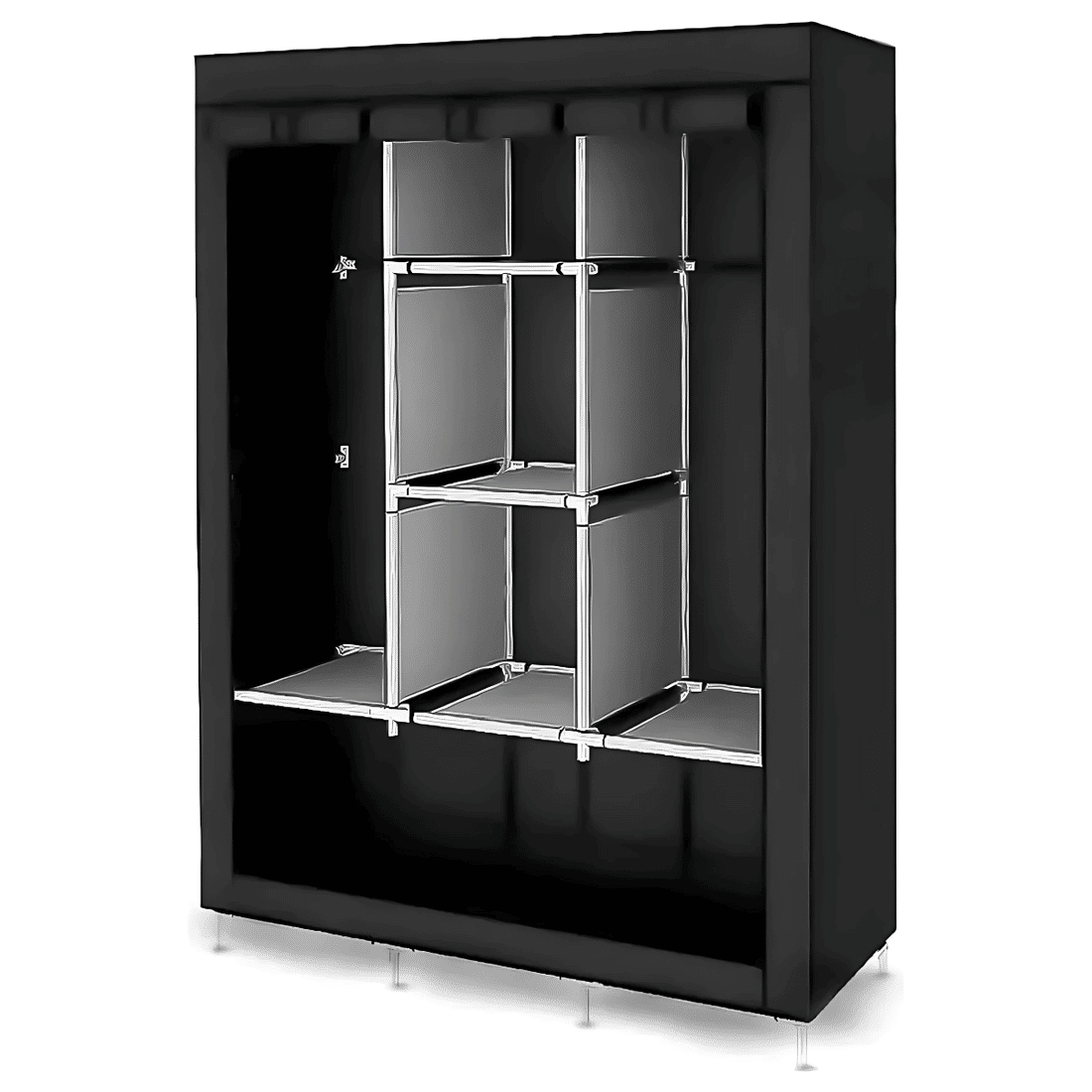 Guarda Roupa Dobrável Portátil Armário Organizador 3 Portas