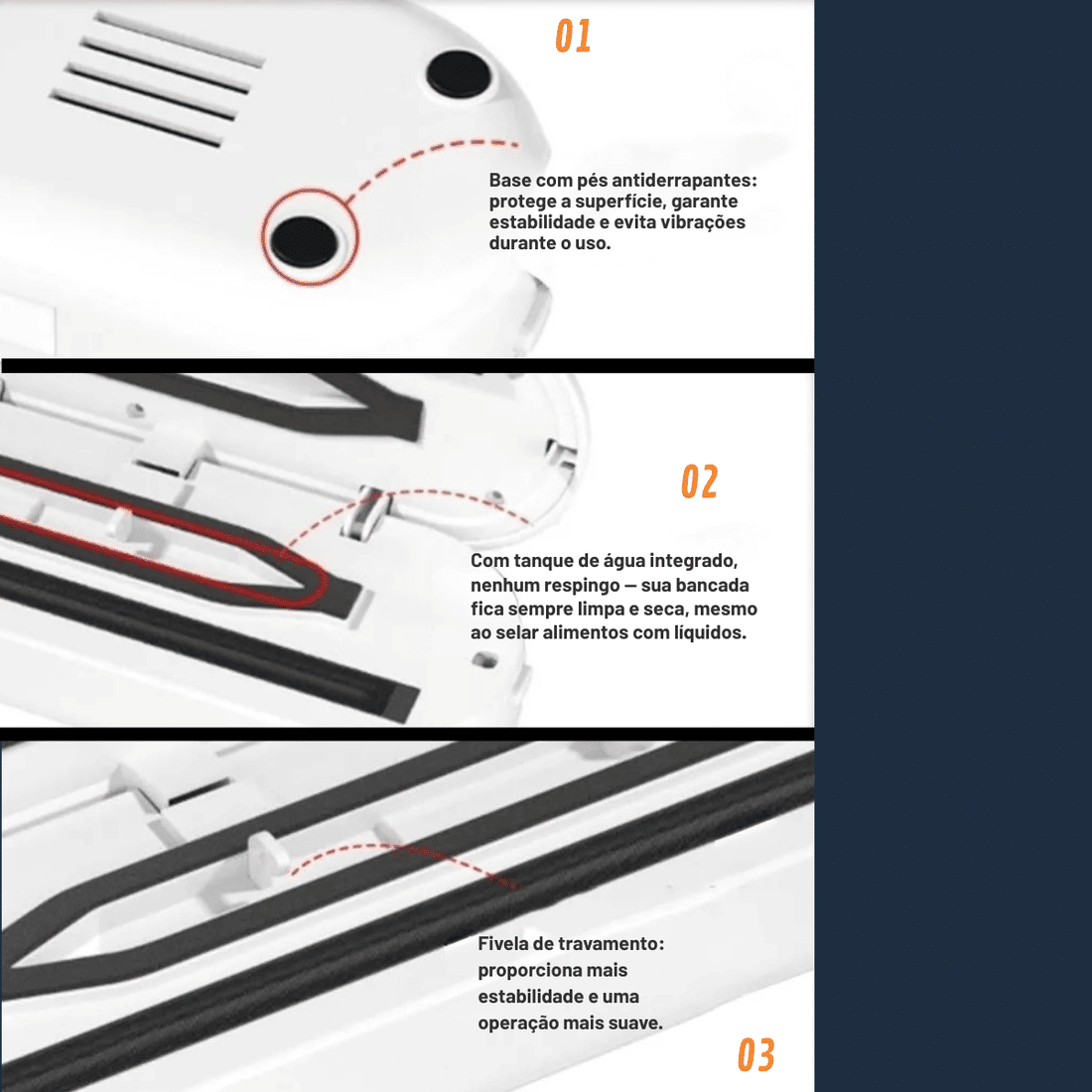 Máquina Seladora a Vácuo Alimentos 110W Bivolt + 10 Sacos Brinde