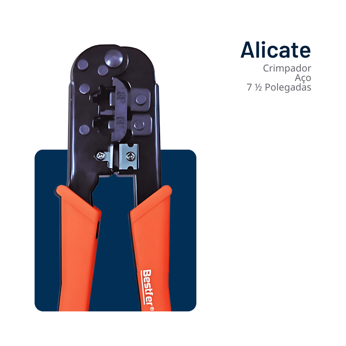 Alicate Crimpador 2 em 1 7 1/2" Aço - Cabo Emborrachado