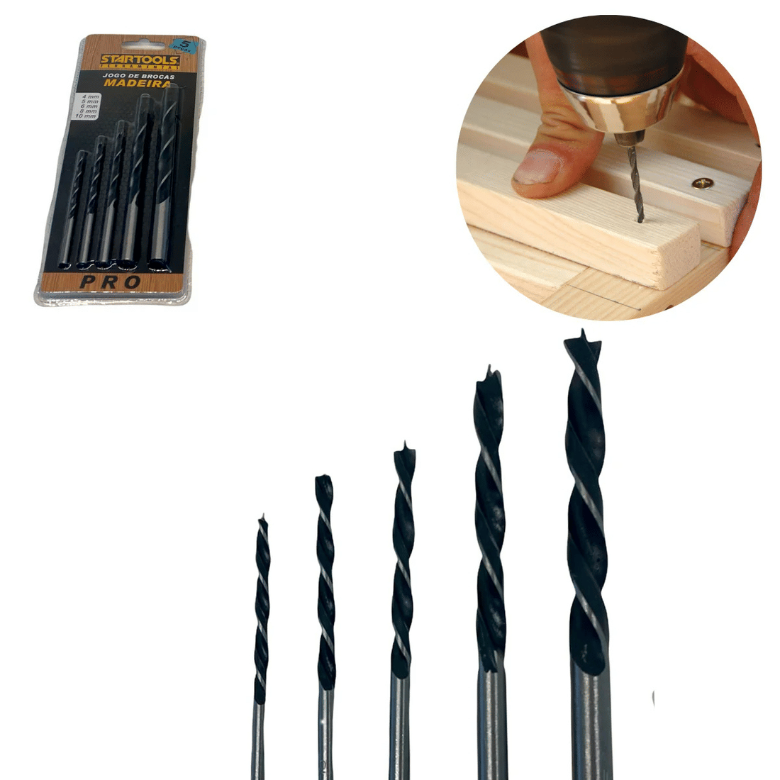 Kit Brocas para Madeira 5pcs Kit Brocas para Madeira 5pcs