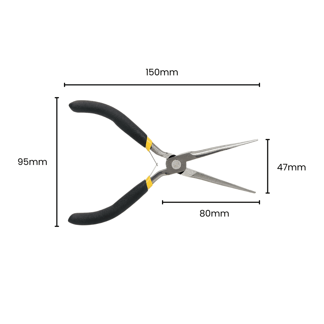 Alicate Bico Meia Cana Reto 6" de Precisão para Eletrônica Artesanato com Mola Aço Carbono Cabo Emborrachado