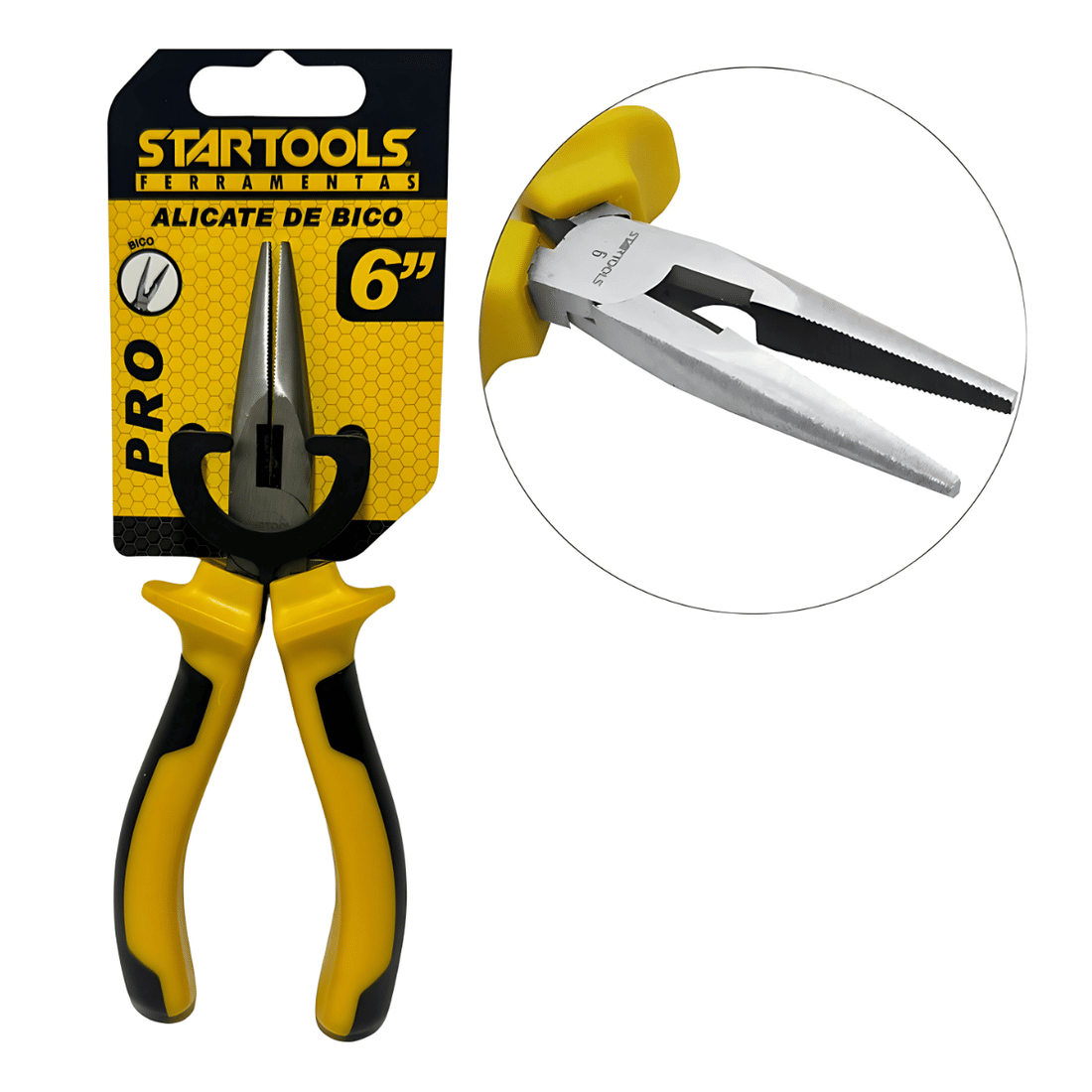 Alicate Bico Meia Cana 6" CRV Isolado 1000V Profissional Corte Preciso