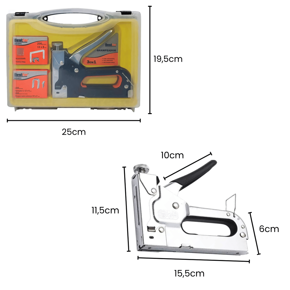 Grampeador Pinador Tapaceiro Profissional + Grampos E Pregos