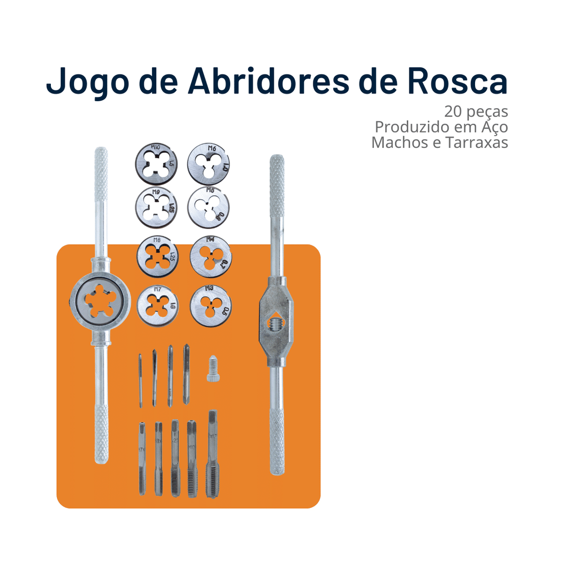 JOGO DE ABRIDORES DE ROSCA - TARRAXAS E MACHOS (20PCS)