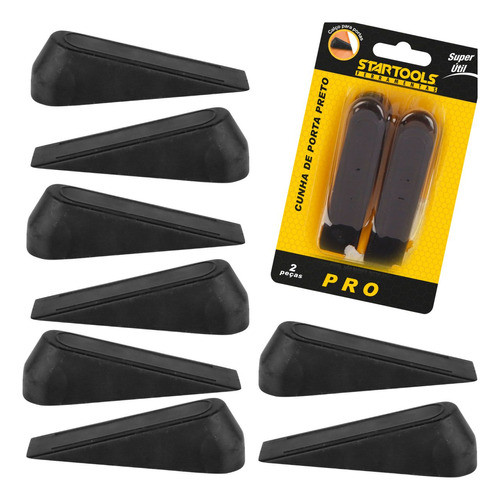 Cunhas de Porta Trava Preta Antiderrapante Borracha Alta Qualidade