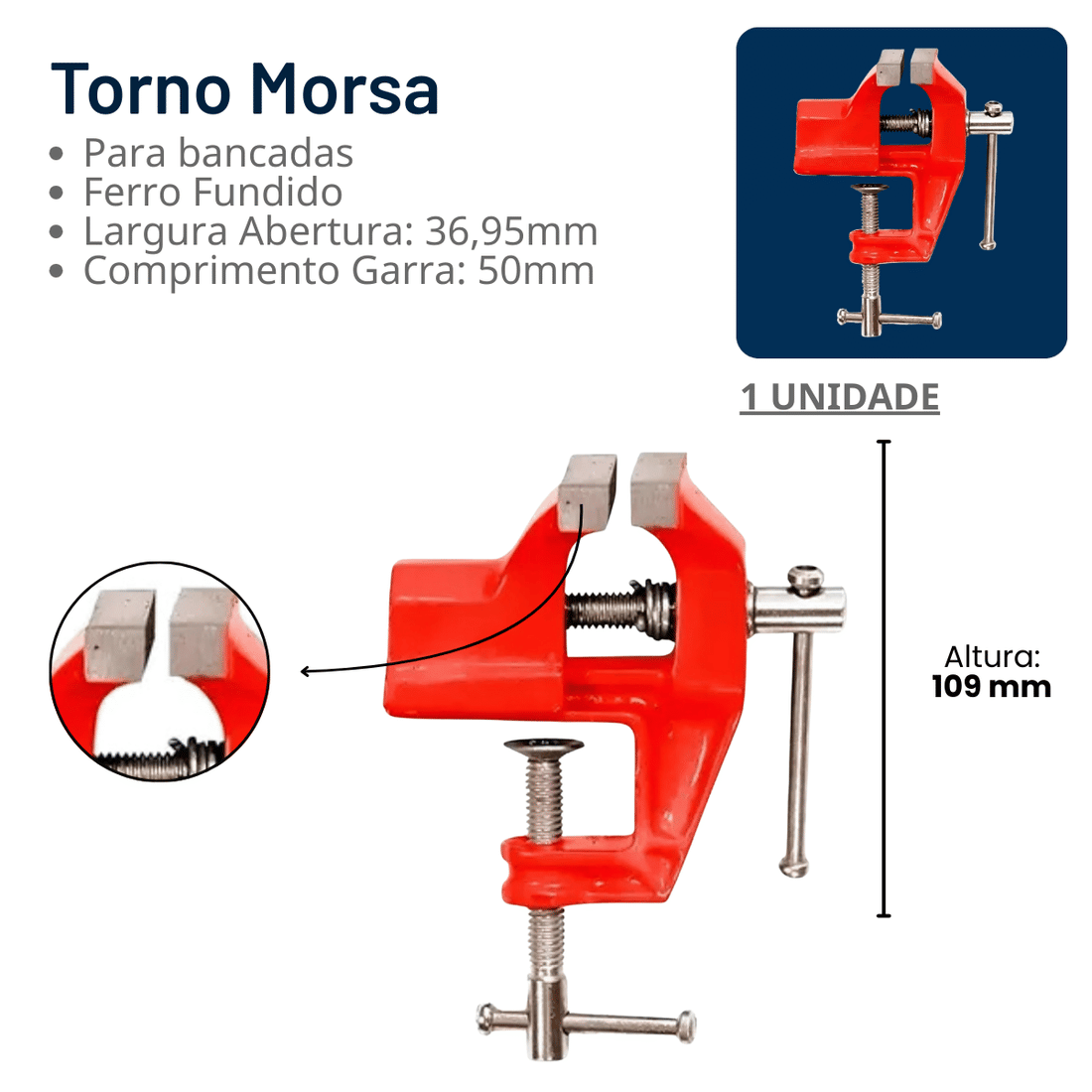Torno Morsa de Bancada Ferro Fundido