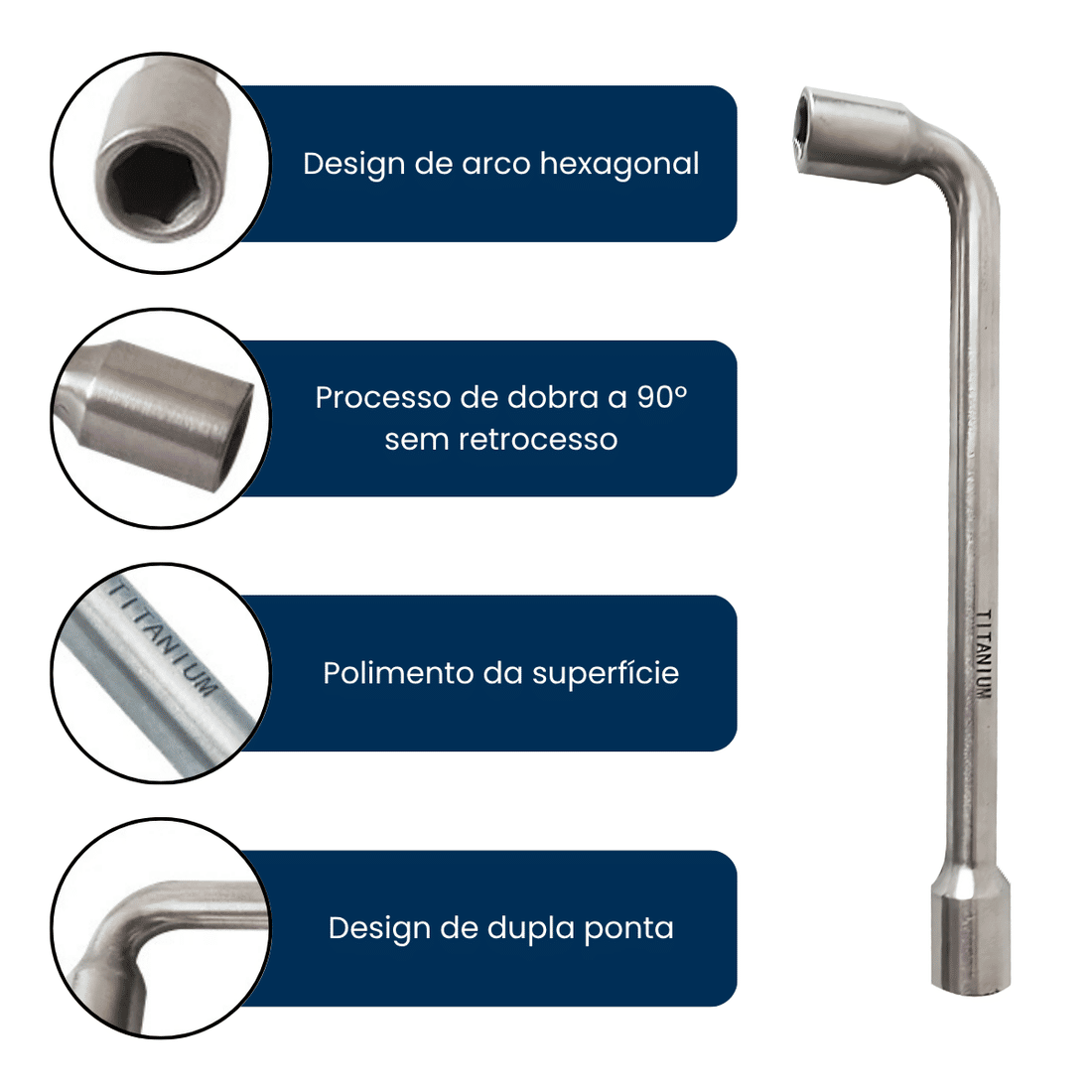 Chave Biela Tipo L em Cromo Vanádio 16mm Alta Resistência Chave Biela Tipo L em Cromo Vanádio 16mm Alta Resistência