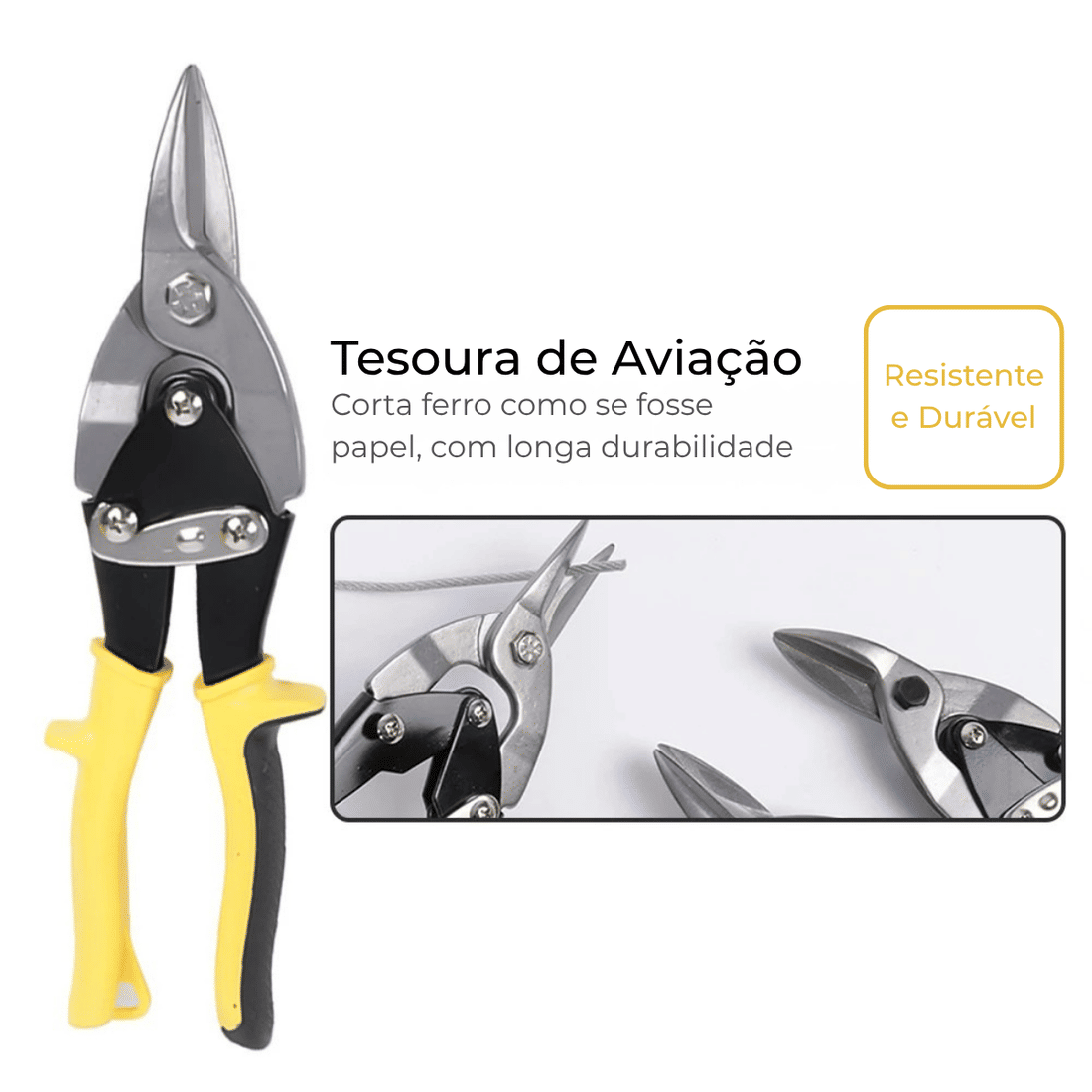 Tesoura Aviação Corte Reto Metal Chapa Funileiro Calheiro