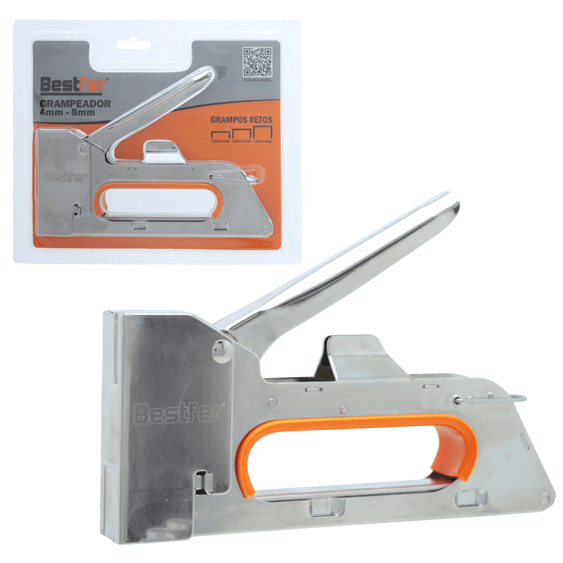 Grampeador Tapeceiro Profissional Madeira Pressão P/ Grampos