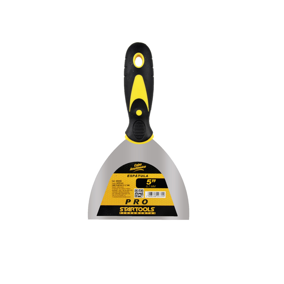 Espátula de Aço Profissional Cabo Ergonomico Reforçado 1,5" a 5" para Pintura e Raspagem