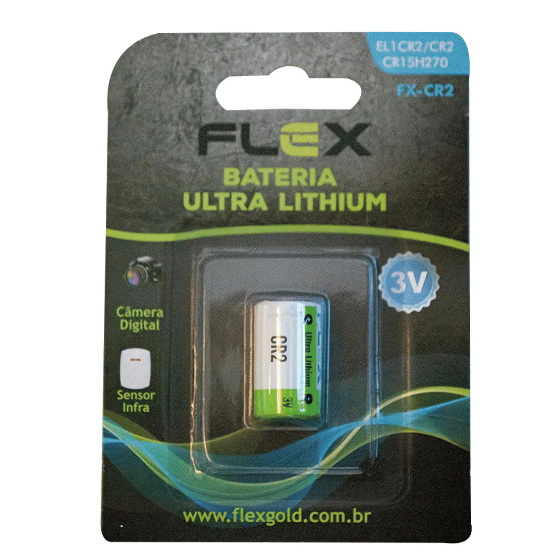 Bateria CR2 3V Lítio para Sensor de Infra Camera Flash Eletronicos