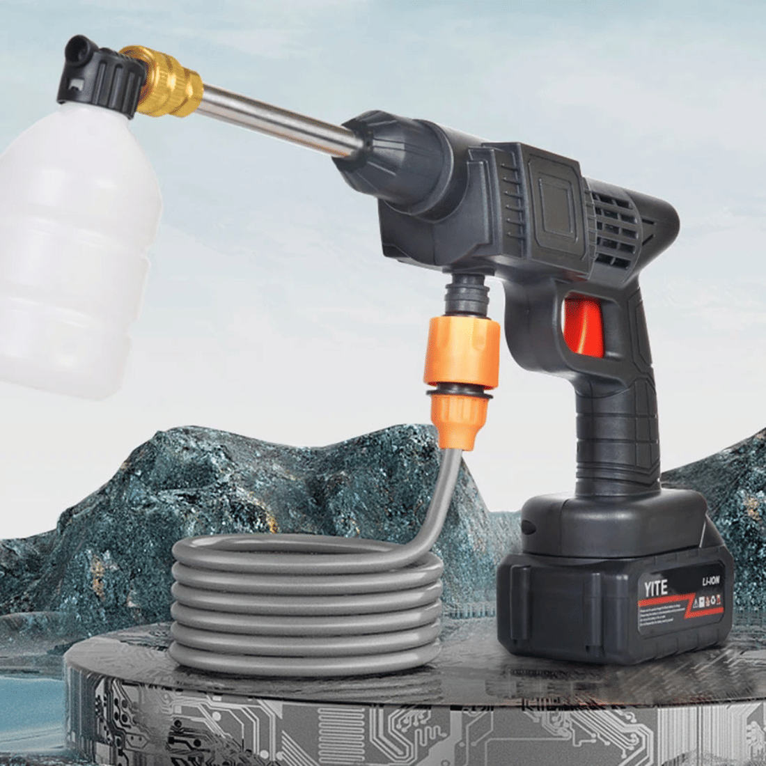 Lavadora de Alta Pressão lava Jato Portátil Sem Fio - 2 Baterias 48V