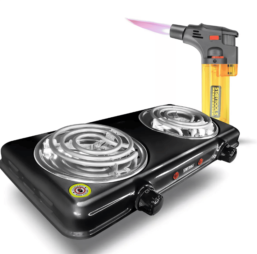 Fogareiro Elétrico Portátil + Mini Maçarico