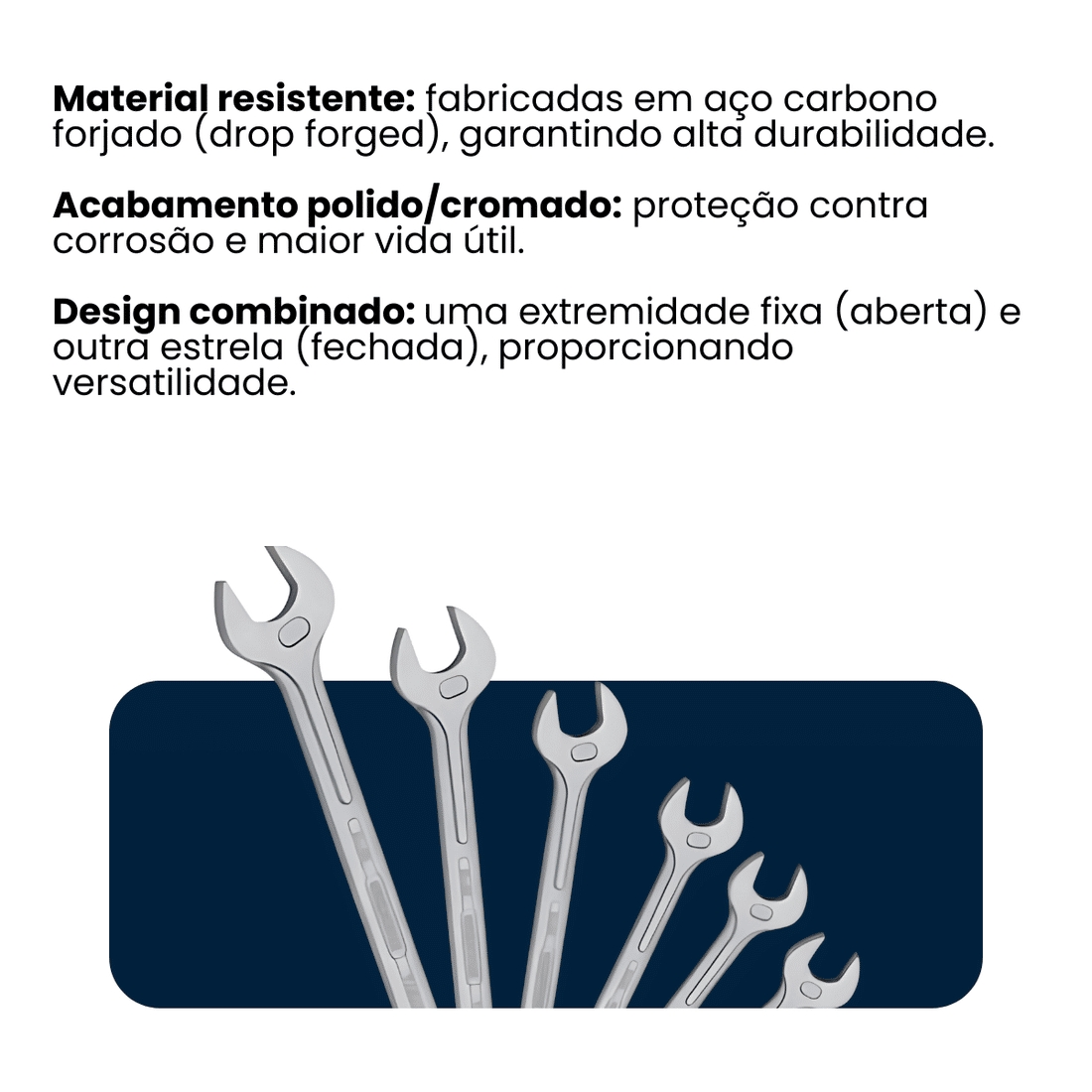 Jogo Chave Combinada Profissional Aço Drop Forged