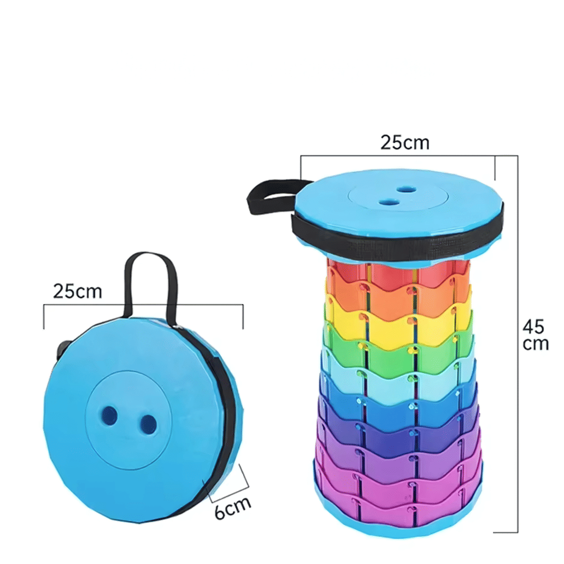 Banqueta Retrátil Banco Portátil com Alça Multiuso Leve Colorido